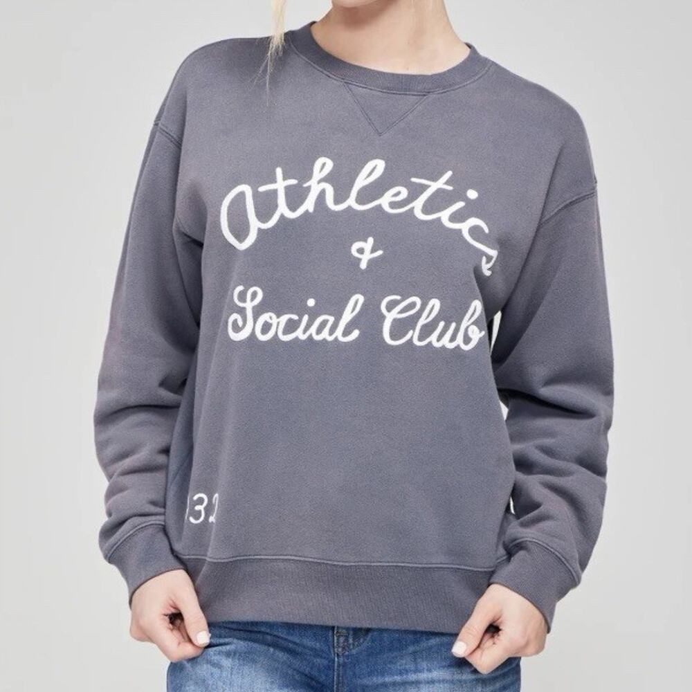 Wildfox Athletics And Social Club Cody Sweatshirt In Faded Indigo Womens Small